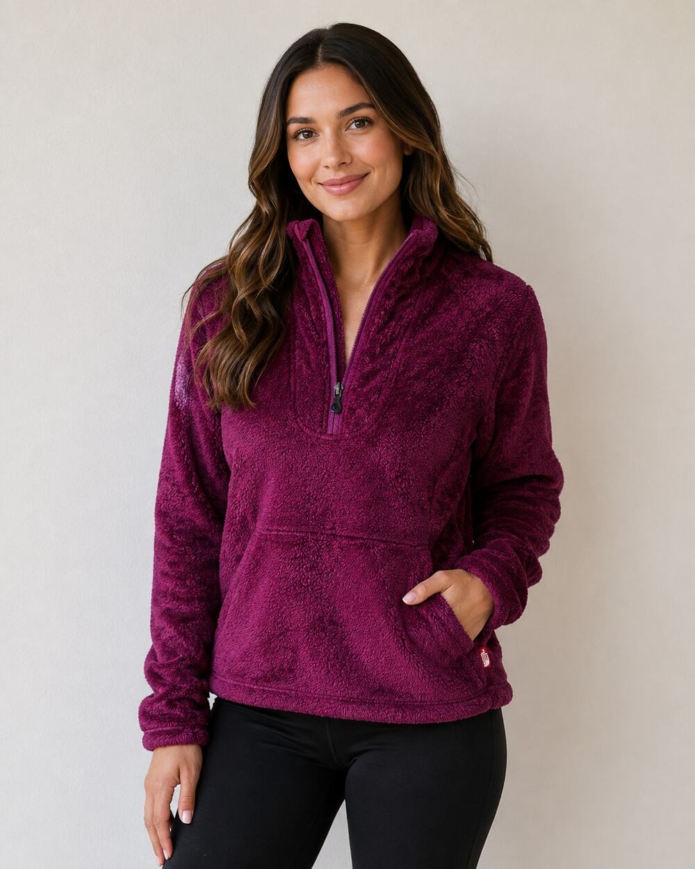 The North Face Women’s Small Osito High-Pile Fleece Quarter-Zip Pullover Magenta